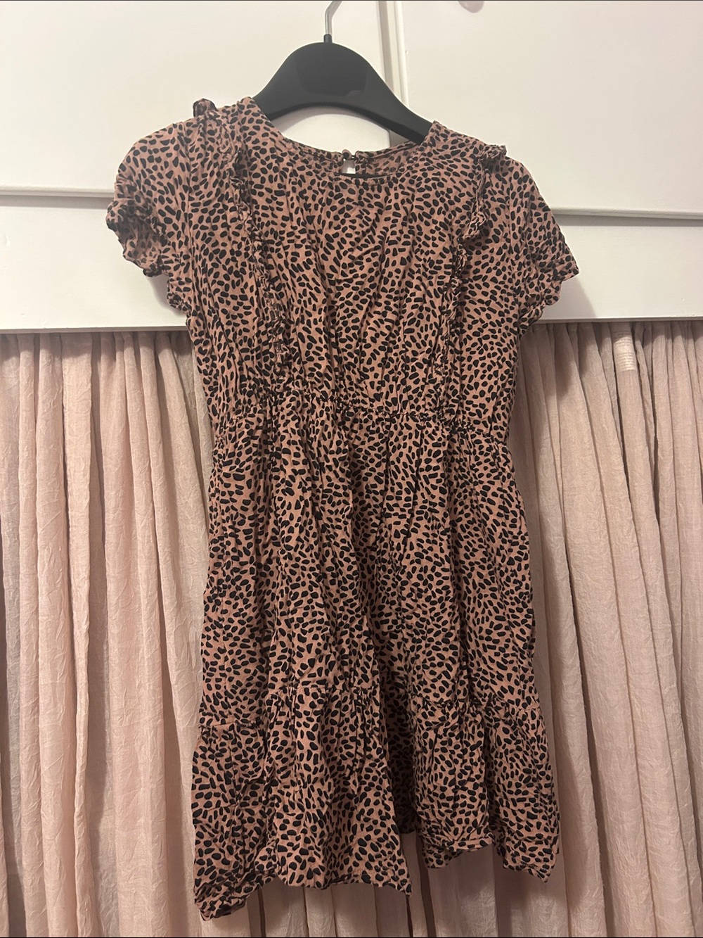 O'Neill Blush Pink Short-Sleeve Leopard-Print Casual Dress